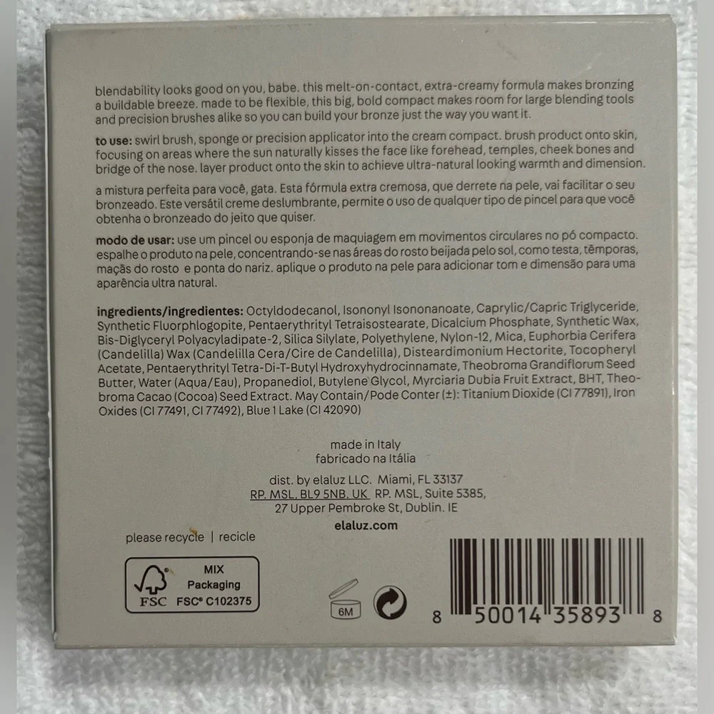 Elaluz by Camila Coelho Cream Bronzer Born in Rio Samba 0.62 oz